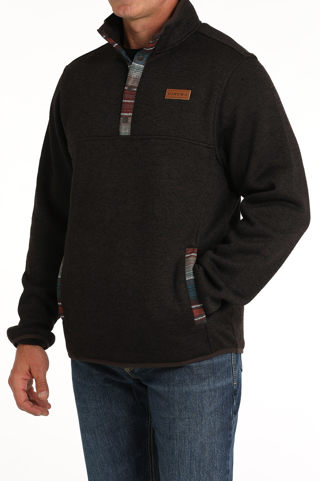 Cinch Men's Brown Sweater Knit Pullover