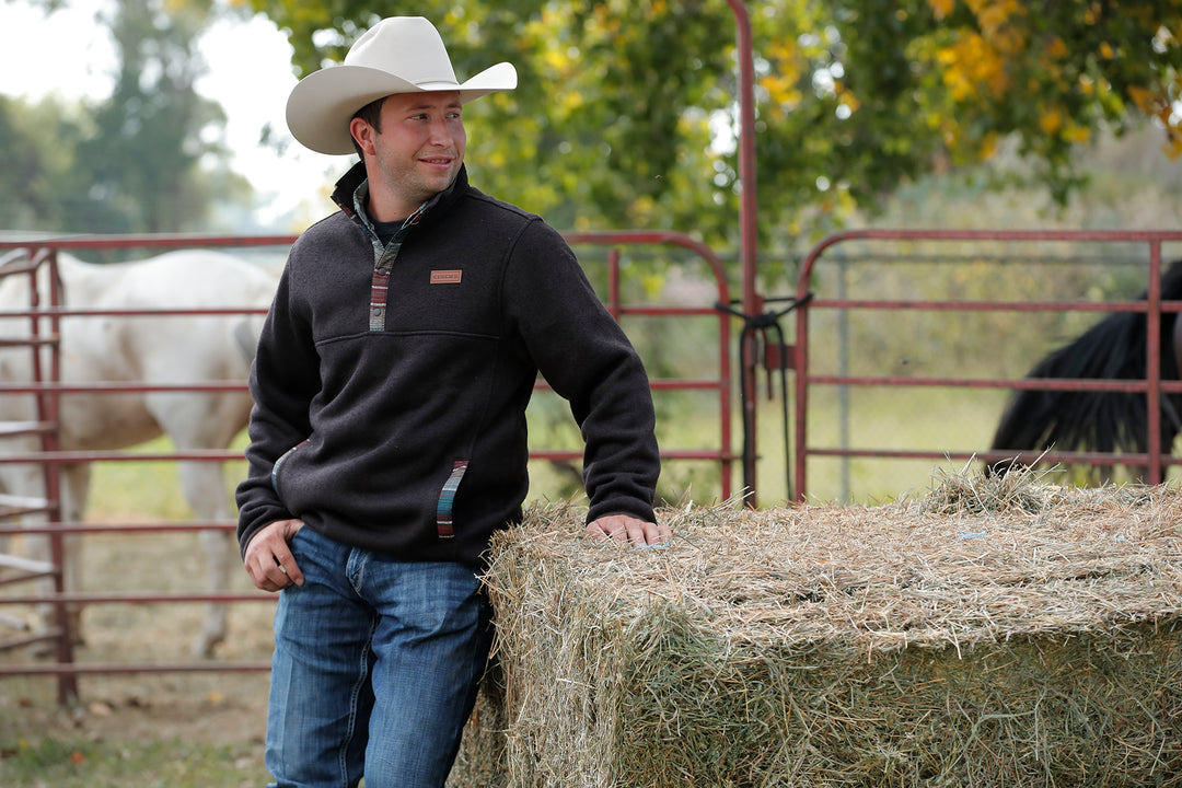 Cinch Men's Brown Sweater Knit Pullover