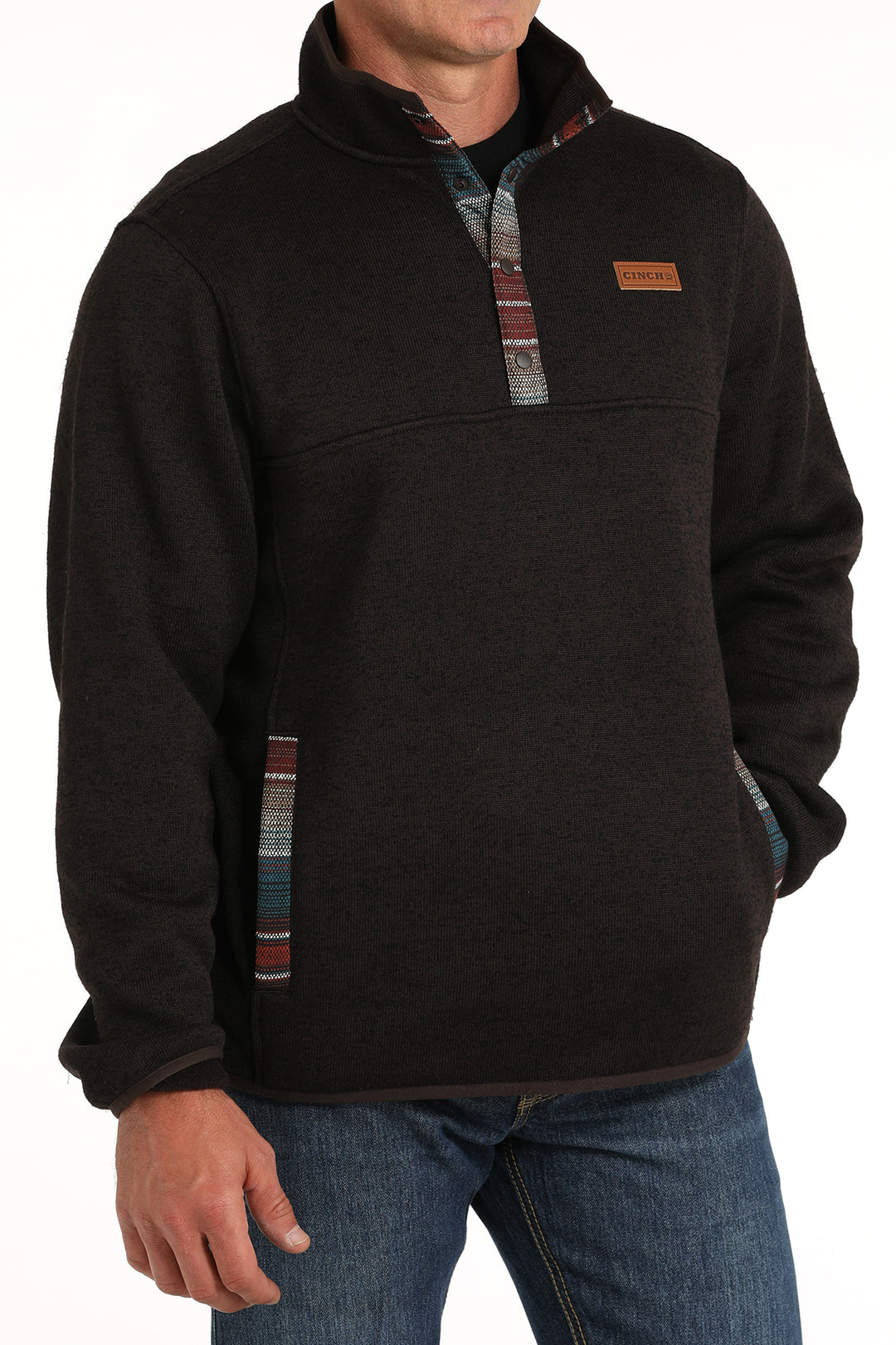 Cinch Men's Brown Sweater Knit Pullover