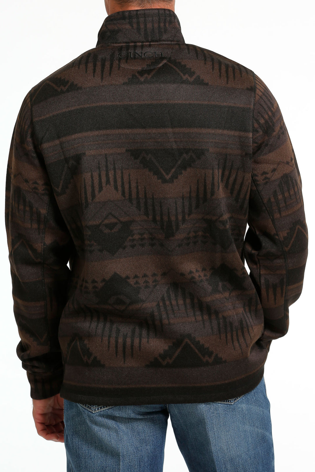 Cinch Men's Brown Half Zip Southwestern Sweater Pullover
