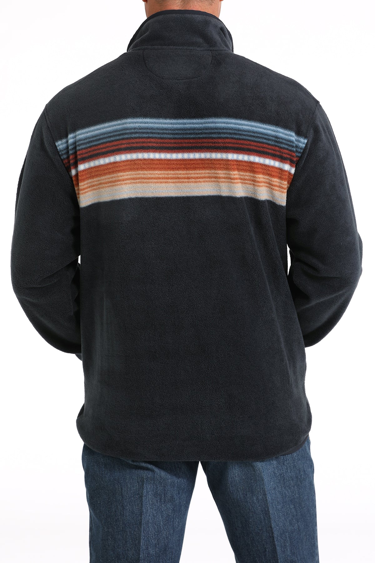 Cinch Men s Navy Multicolored Stripe Fleece Pullover West 20 Saddle Co