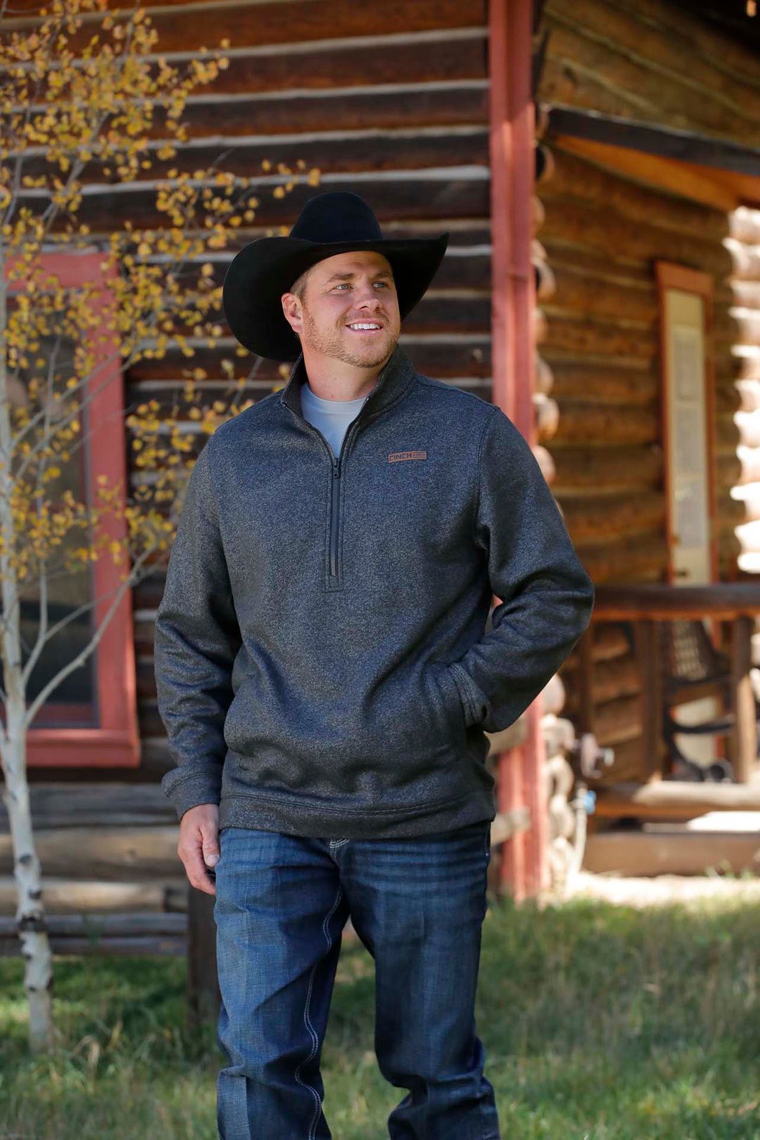 Cinch Men's Black 1/2 Zip Pullover