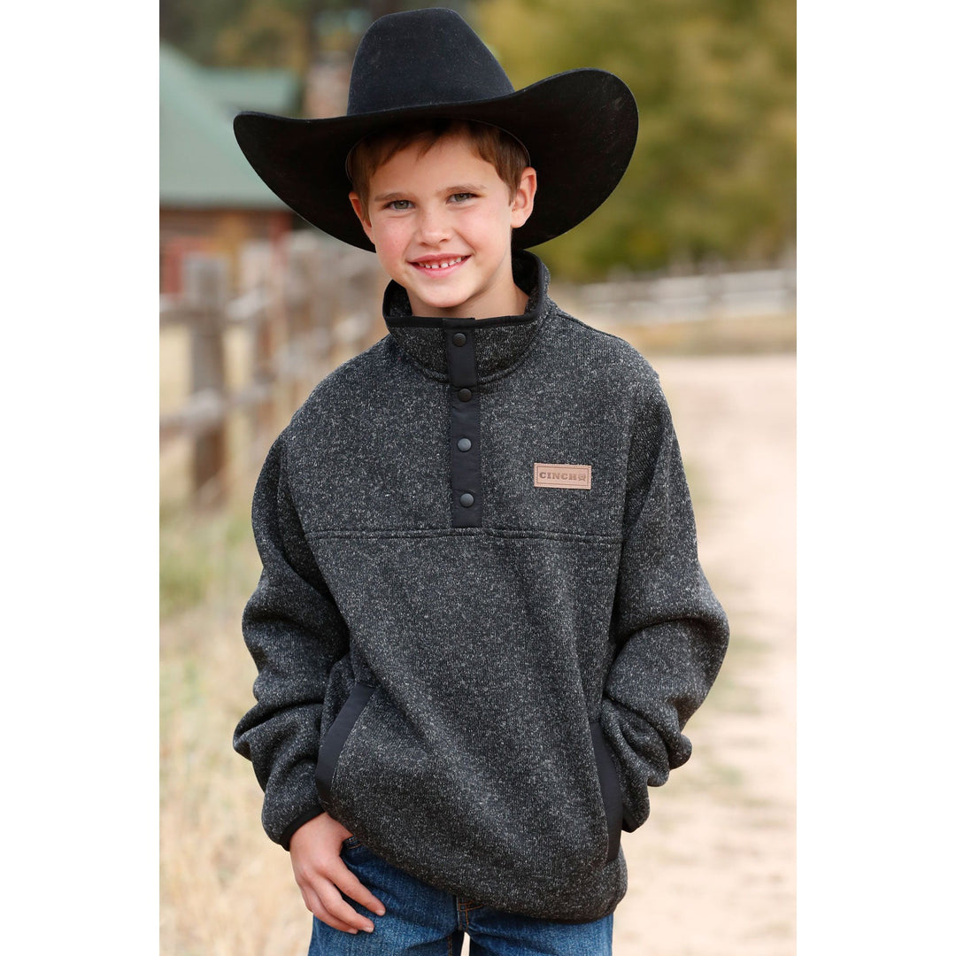 Cinch Boy's Charcoal Sweater Knit Pullover