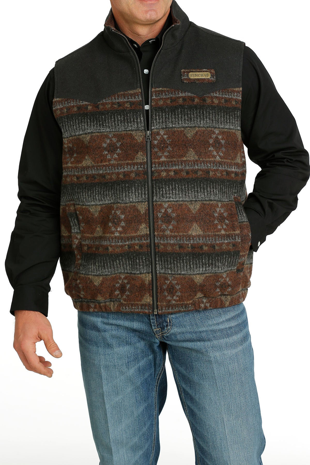 Cinch Men's Concealed Carry Rust Wooly Vest