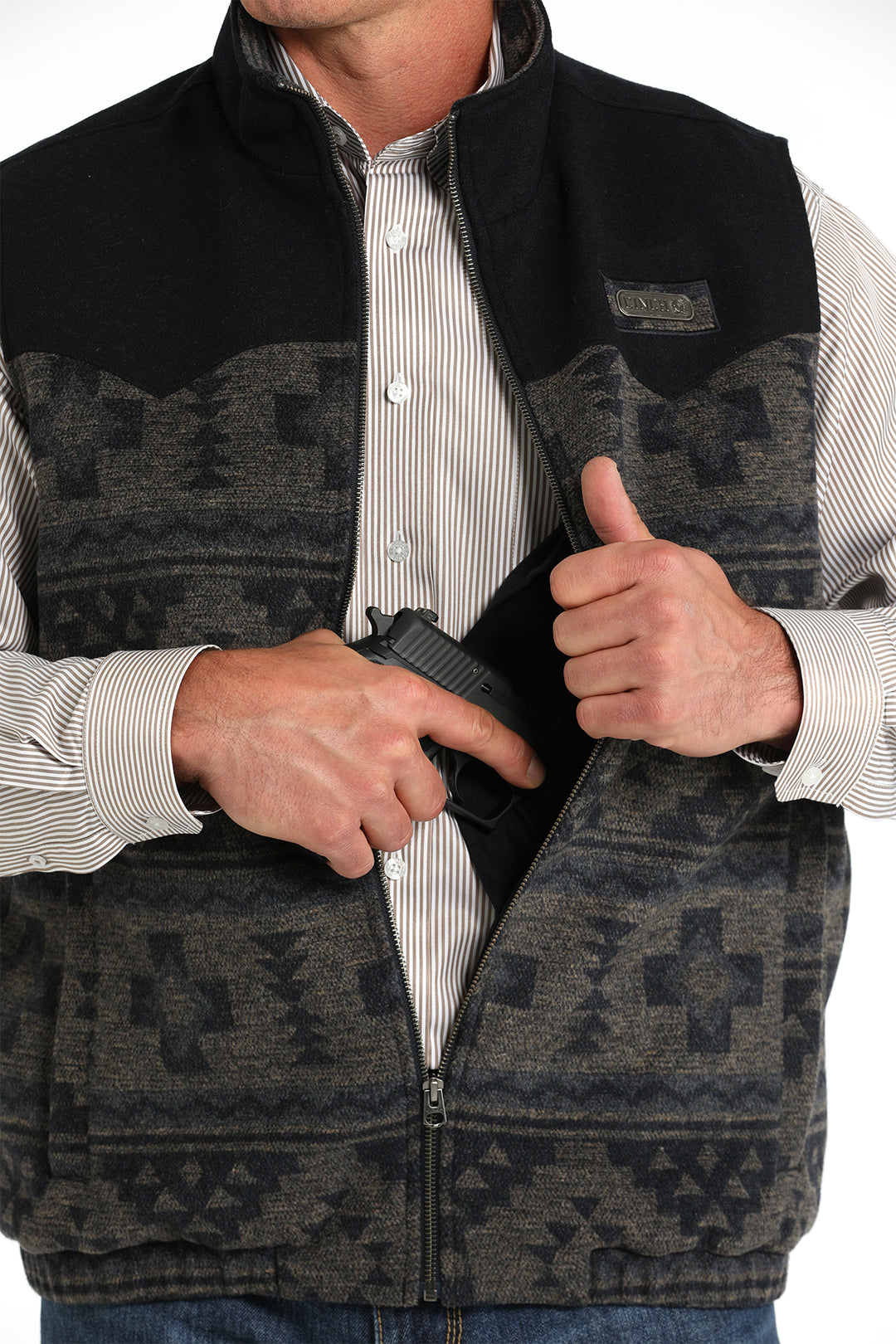 Cinch Men's Navy Concealed Carry Western Vest