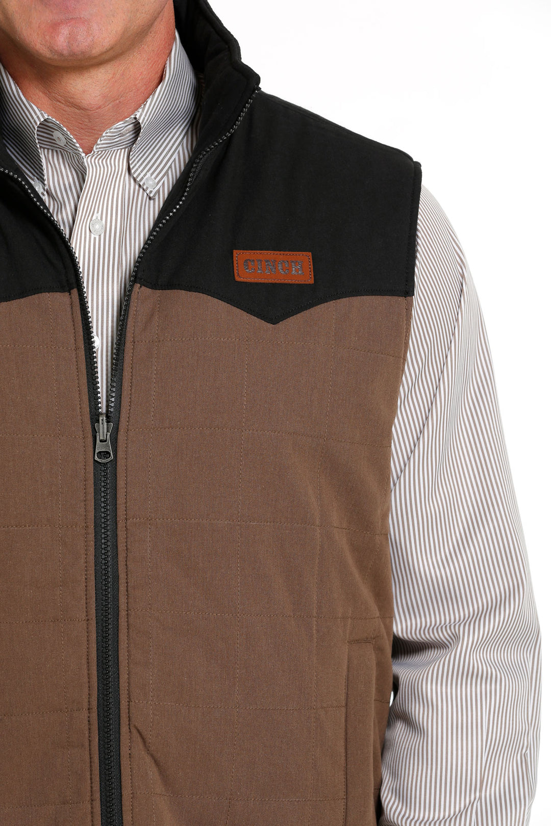 Cinch Men's Brown Quilted Reversible Vest