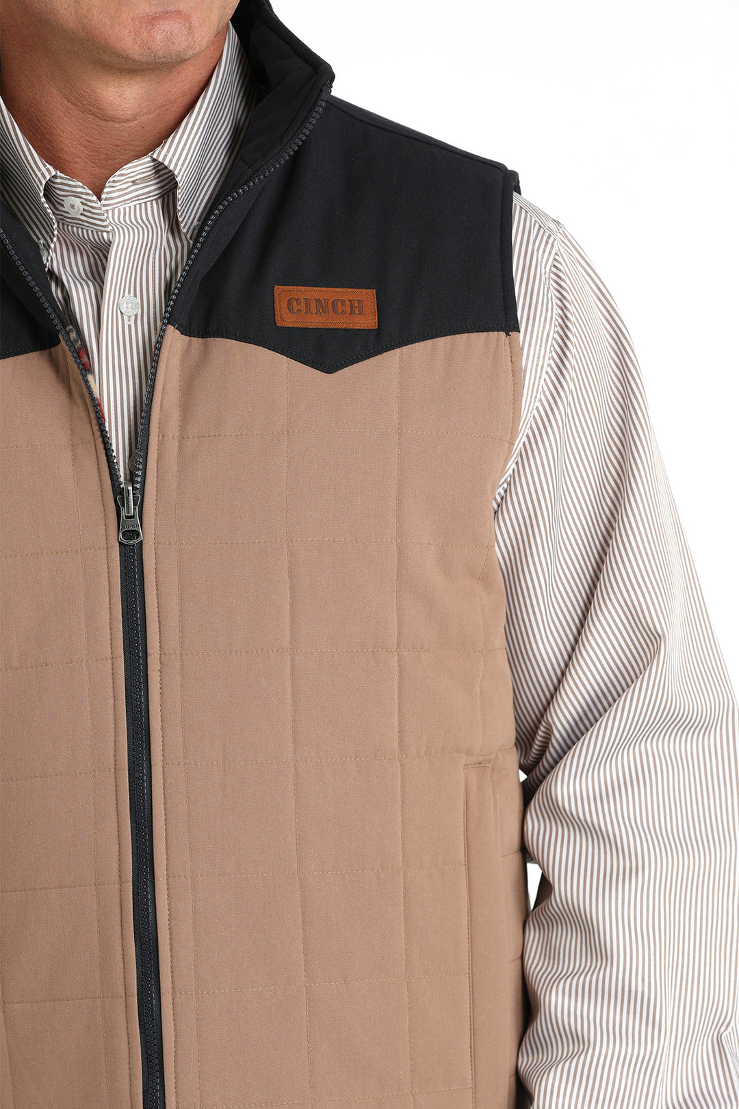 Cinch Men's Khaki and Navy Reversible Quilted Vest