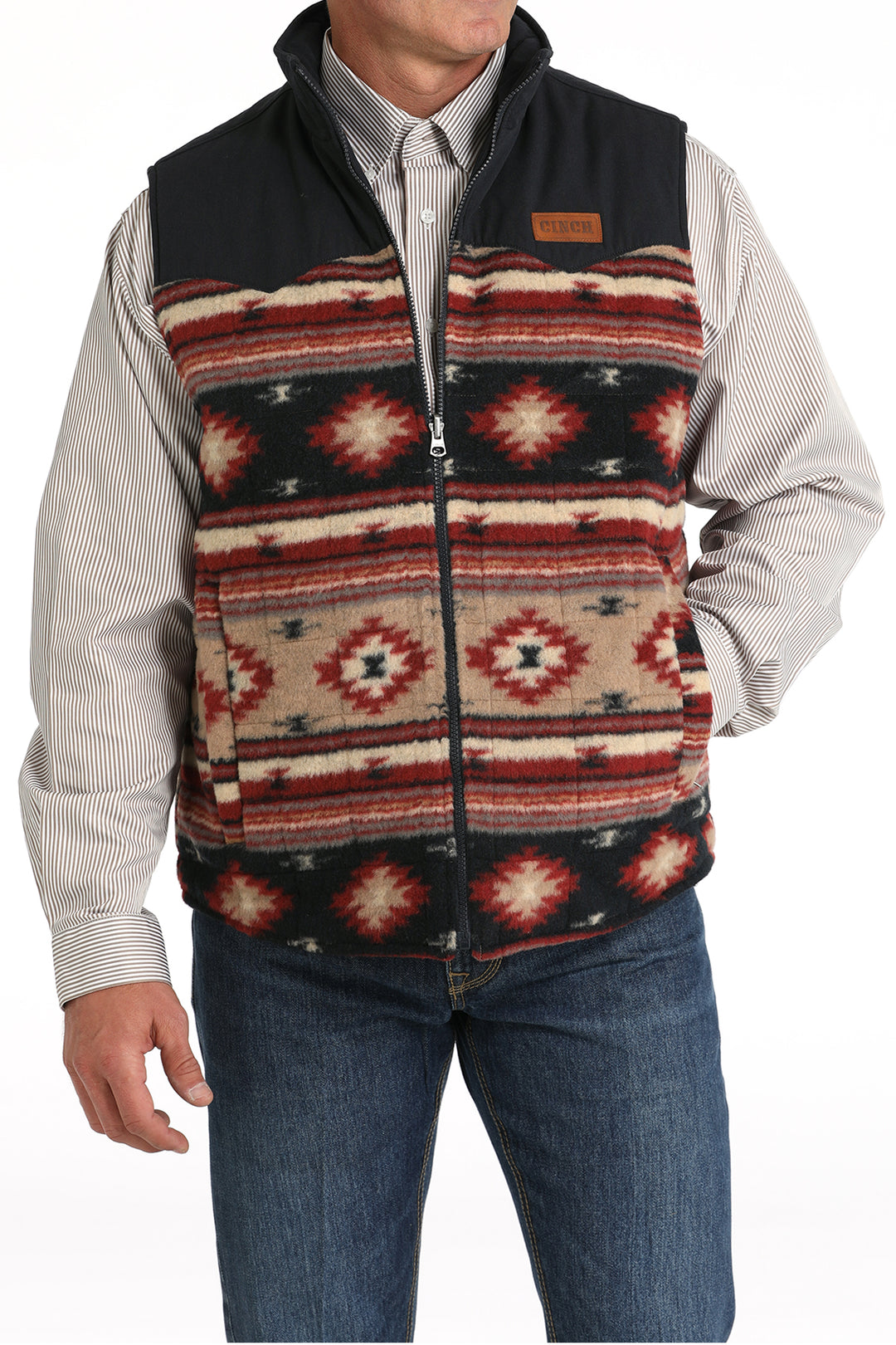 Cinch Men's Khaki and Navy Reversible Quilted Vest