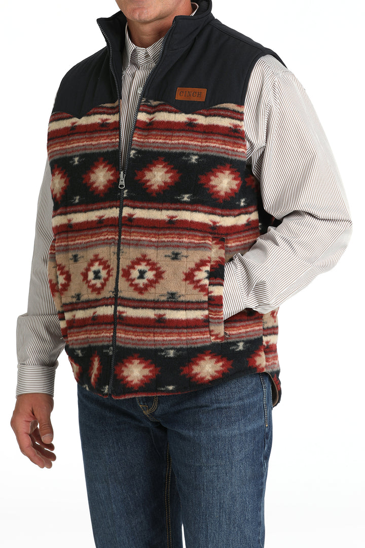 Cinch Men's Khaki and Navy Reversible Quilted Vest