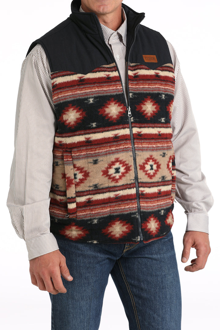 Cinch Men's Khaki and Navy Reversible Quilted Vest