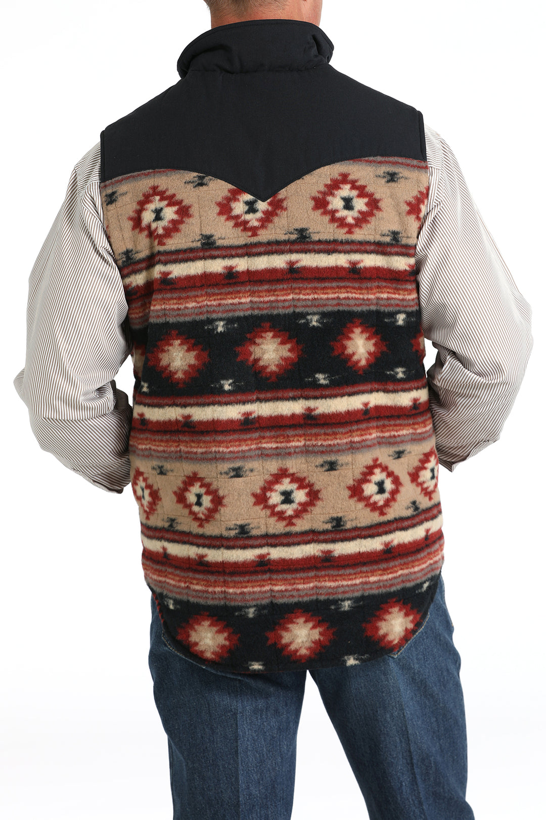 Cinch Men's Khaki and Navy Reversible Quilted Vest