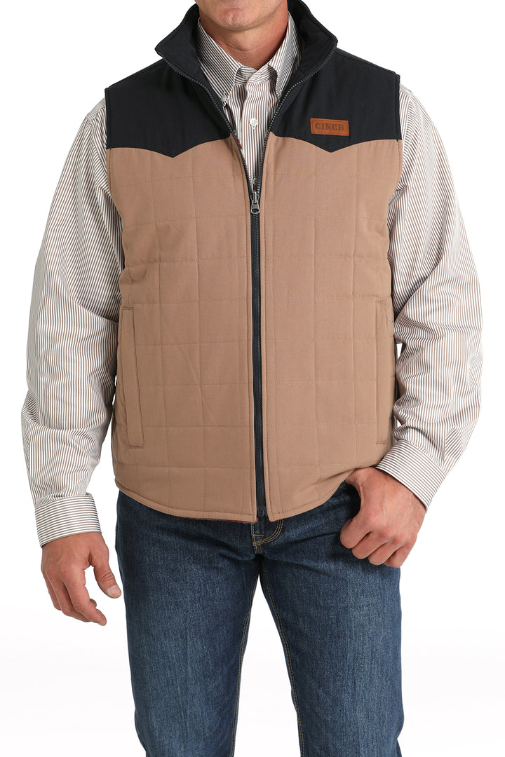 Cinch Men's Khaki and Navy Reversible Quilted Vest