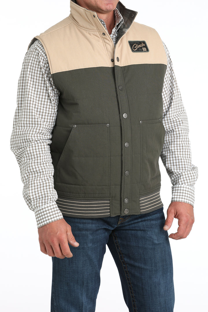 Cinch Men's Olive Reversible Quilted Vest