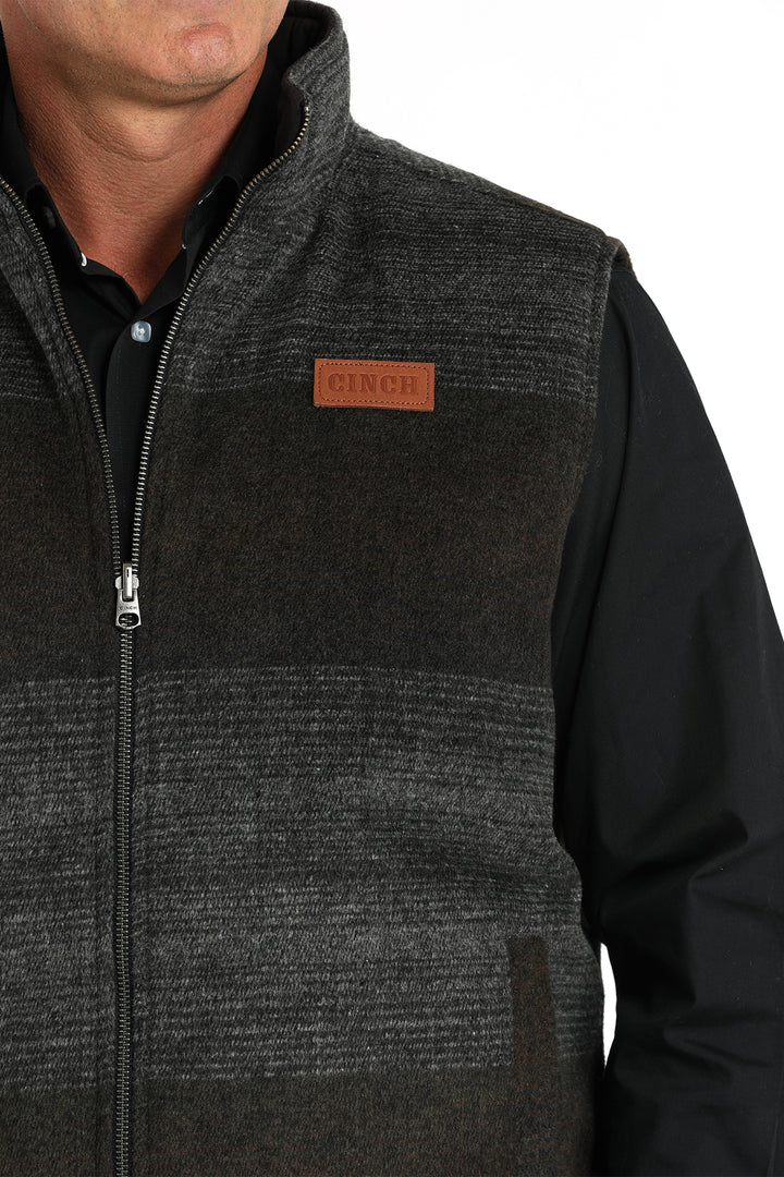 Cinch Men's Charcoal and Black Reversible Quilted Vest