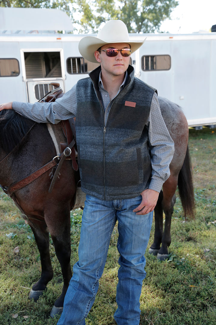 Cinch Men's Charcoal and Black Reversible Quilted Vest