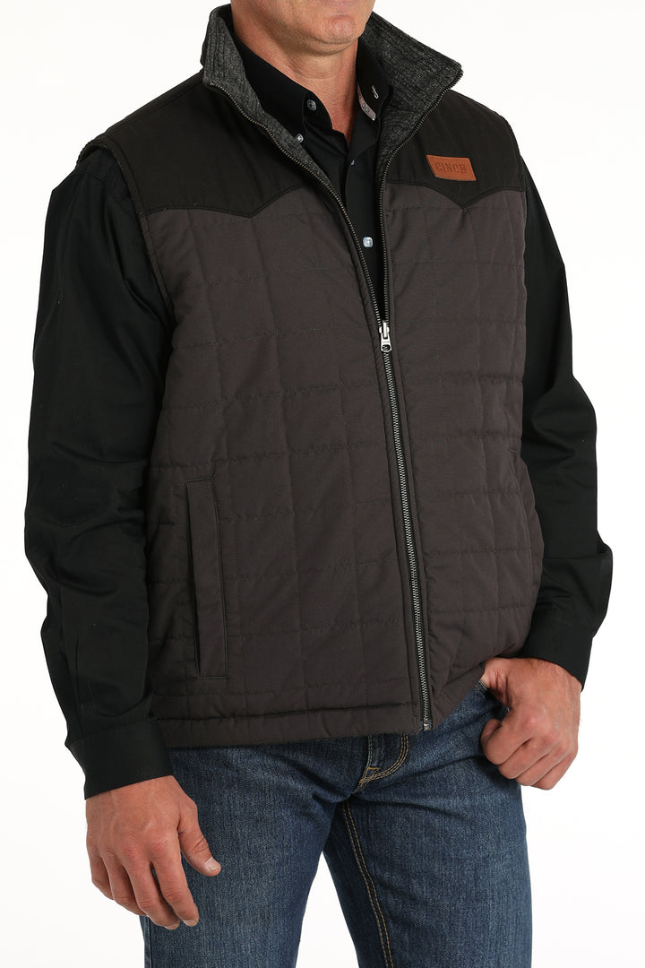 Cinch Men's Charcoal and Black Reversible Quilted Vest