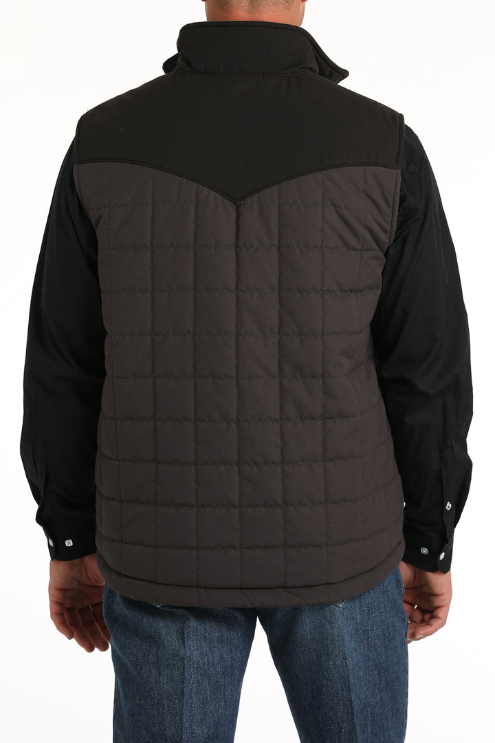 Cinch Men's Charcoal and Black Reversible Quilted Vest