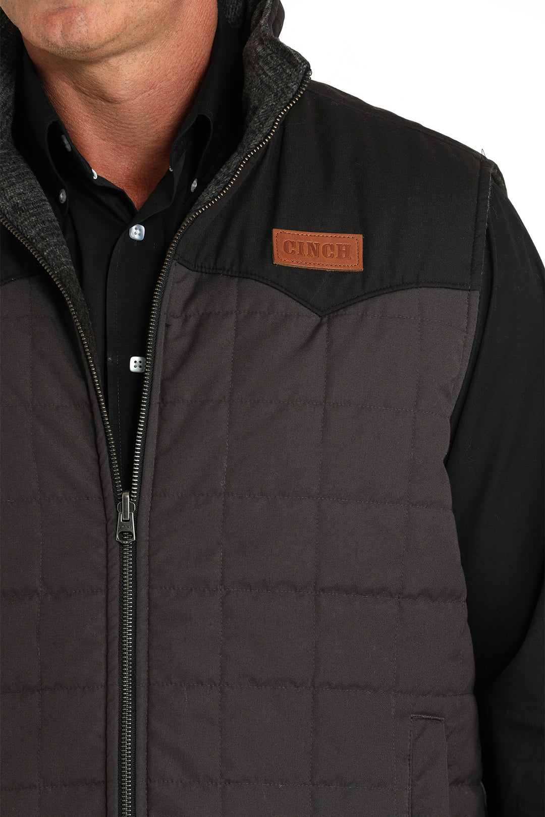 Cinch Men's Charcoal and Black Reversible Quilted Vest
