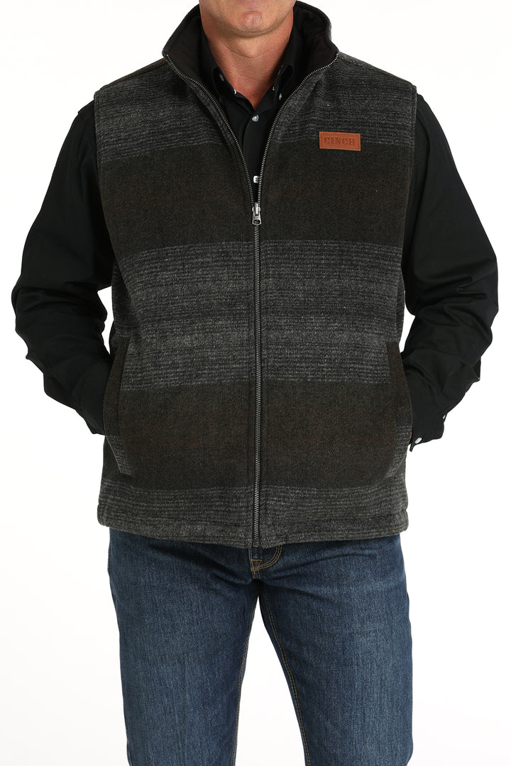 Cinch Men's Charcoal and Black Reversible Quilted Vest