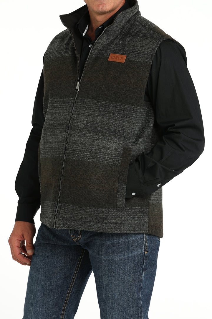 Cinch Men's Charcoal and Black Reversible Quilted Vest