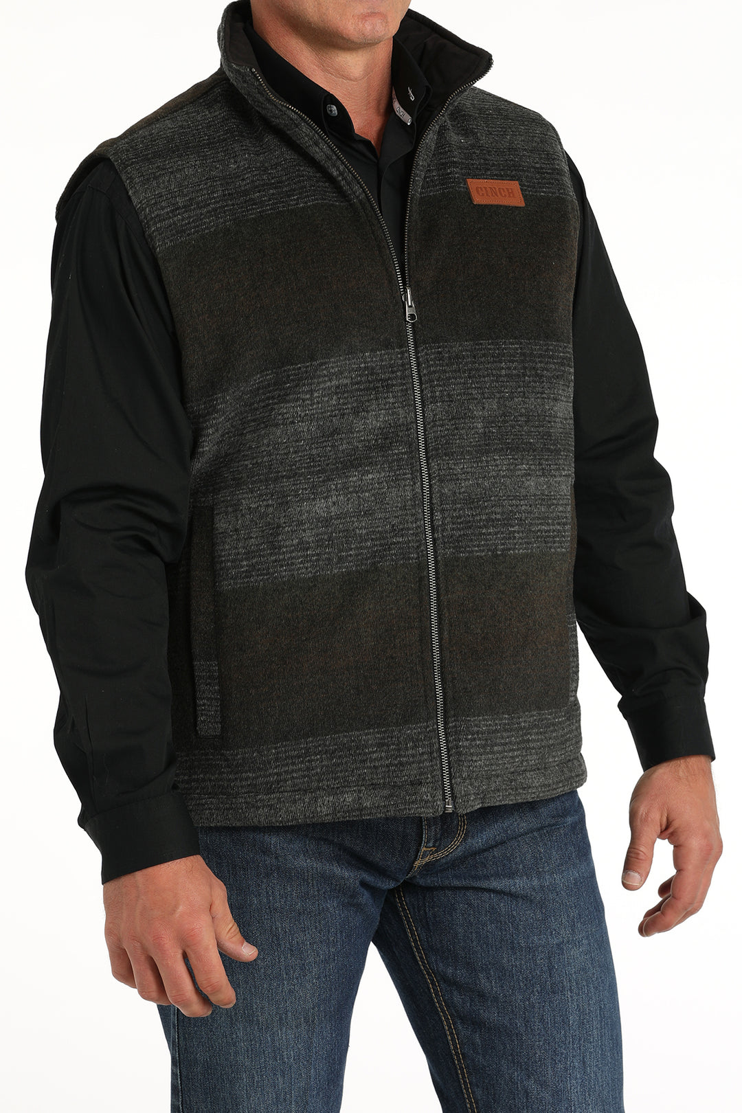 Cinch Men's Charcoal and Black Reversible Quilted Vest