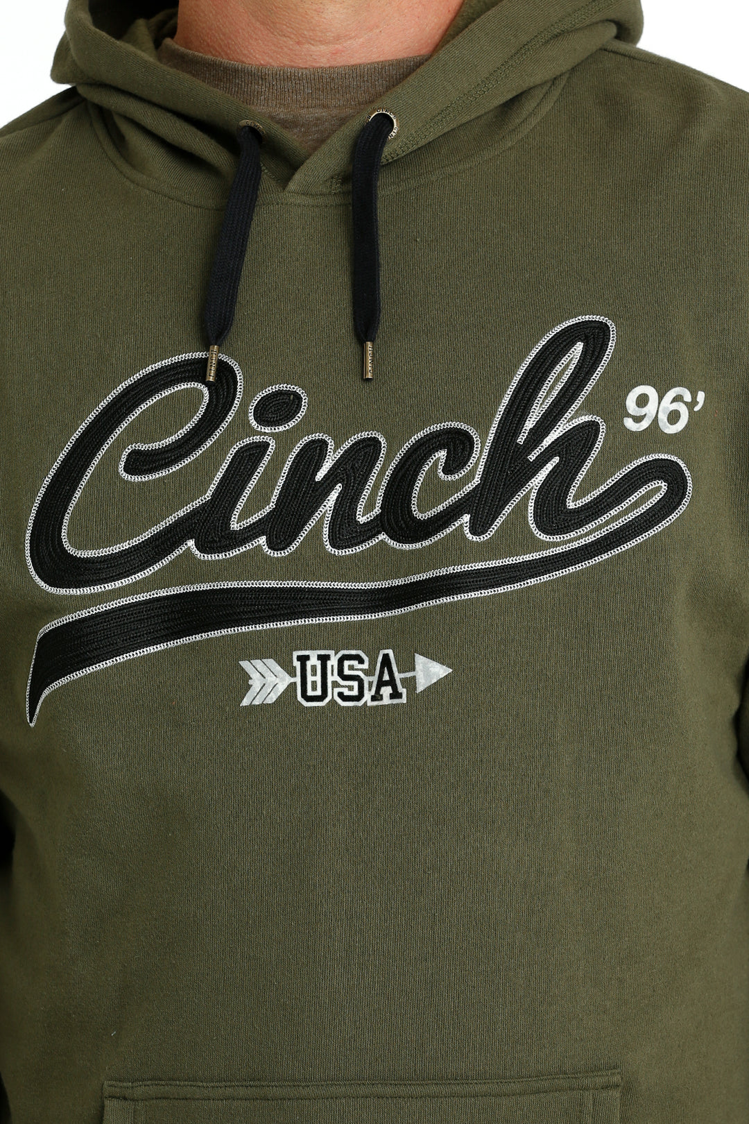 Cinch Men's Olive Logo Hoodie