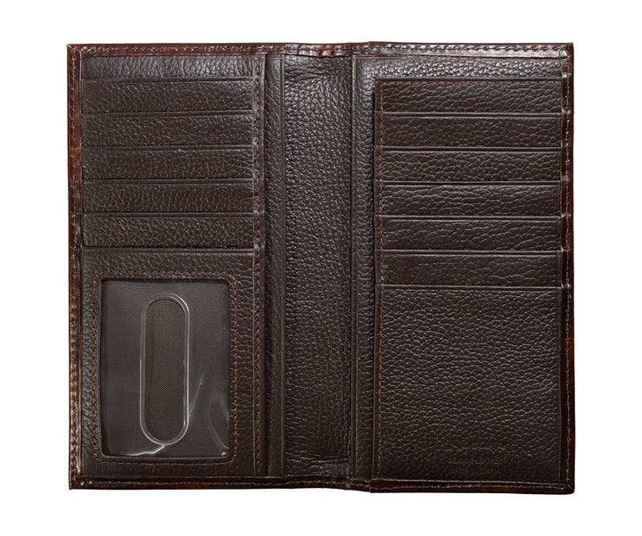 Nocona Brown Floral Embossed Rodeo Wallet - West 20 Saddle Co.