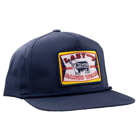 Lazy J Ranch Navy Feed Wagon Classic Rope Trucker Hat