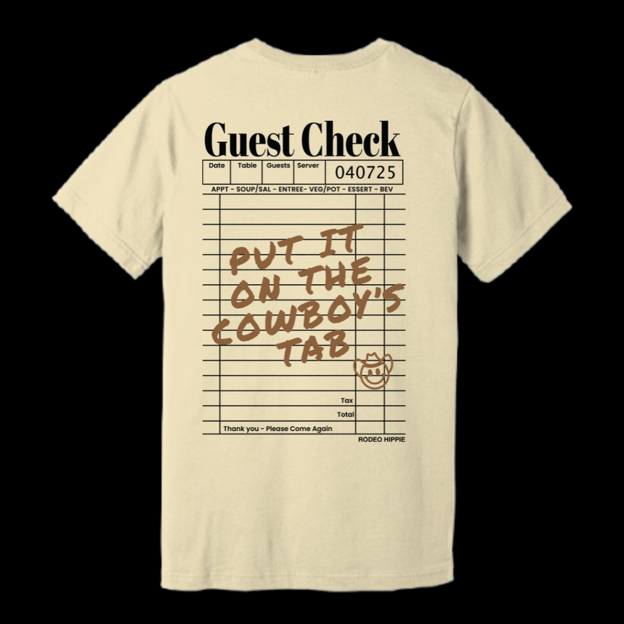 Rodeo Hippie Natural Guest Check Tee
