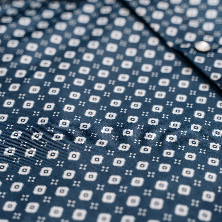 Vexil Men's Navy Tribal Western Pearl Snap Polo - West 20 Saddle Co.