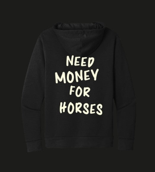 Rodeo Hippie Black Need Money for Horses Hoodie
