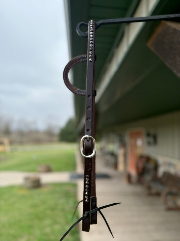 Dutton Bits Silver Rope Edge Dotted One Ear Headstall