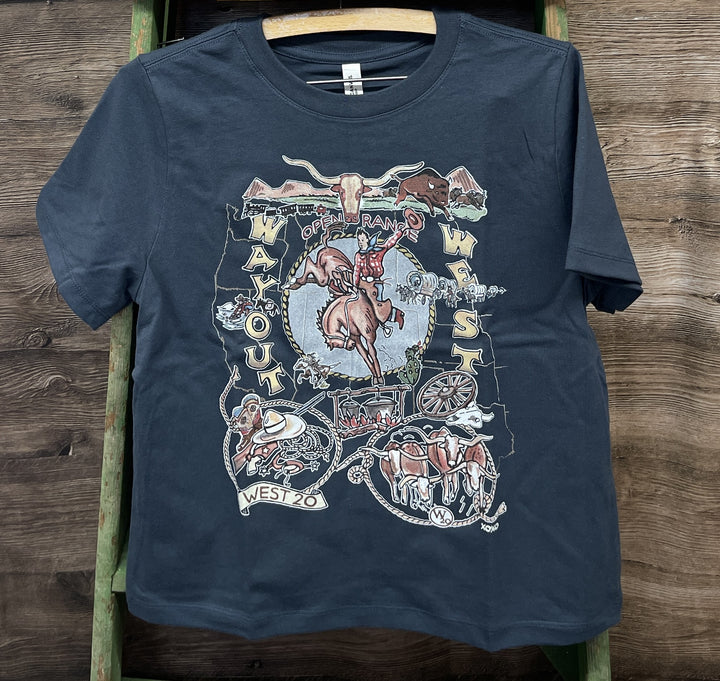 West 20 Navy Open Range Boxy Tee