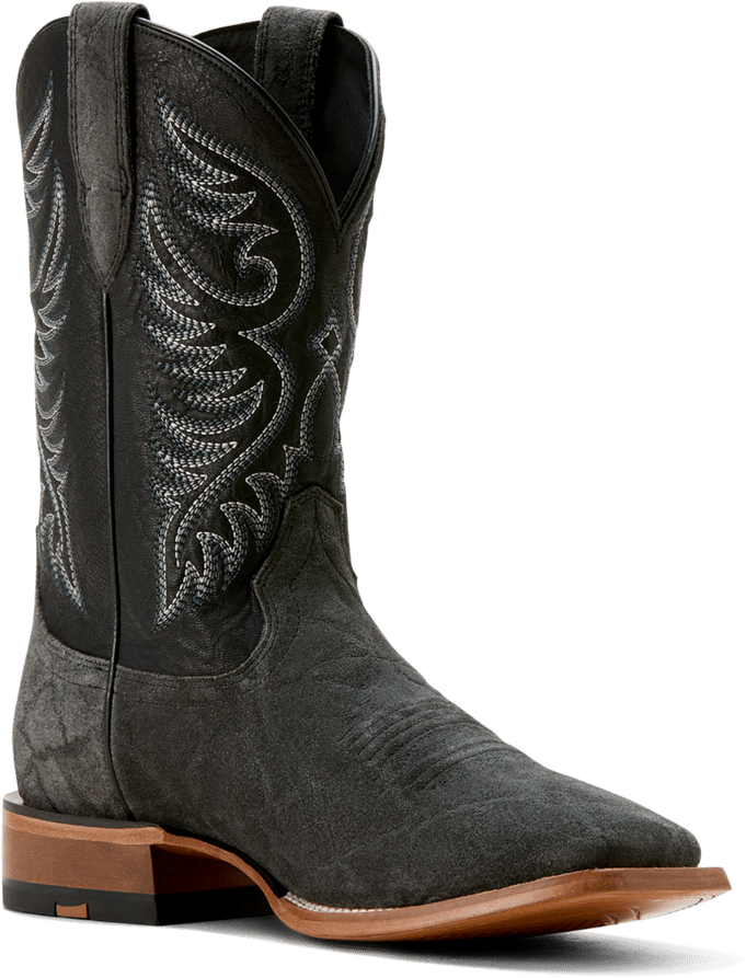 Ariat Men's Black Elephant Roughout Wiley Cowboy Boot