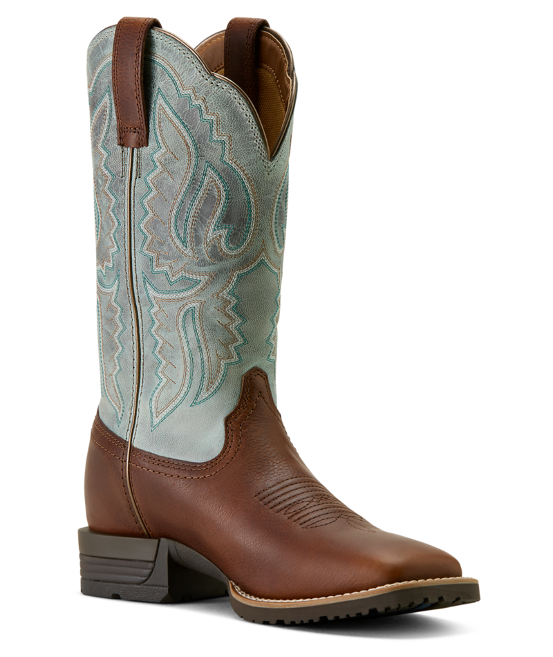 Ariat Women's Worn Denim Hybrid Ranchwork Wide Square Toe Boot