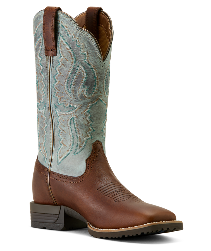 Ariat Women's Worn Denim Hybrid Ranchwork Wide Square Toe Boot