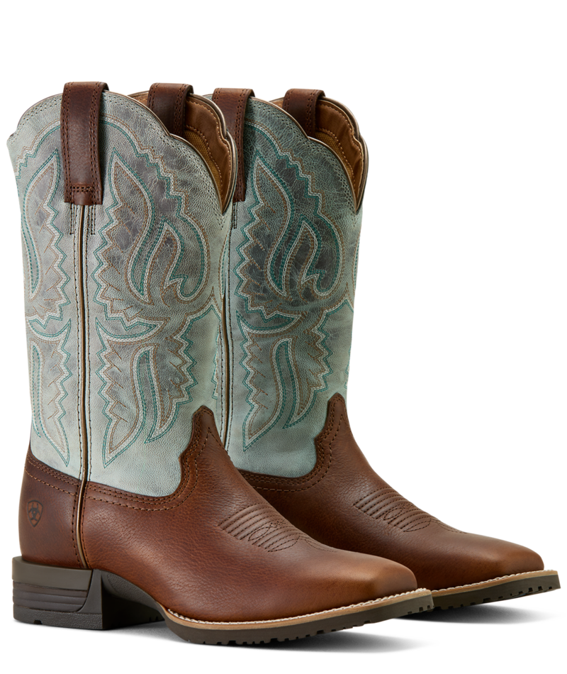 Ariat Women's Worn Denim Hybrid Ranchwork Wide Square Toe Boot