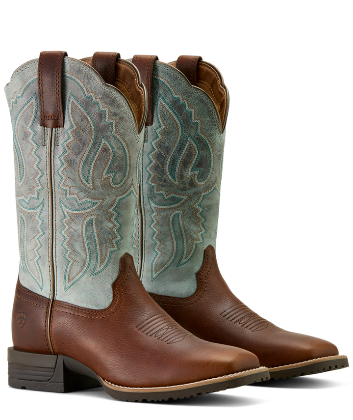 Ariat Women's Worn Denim Hybrid Ranchwork Wide Square Toe Boot