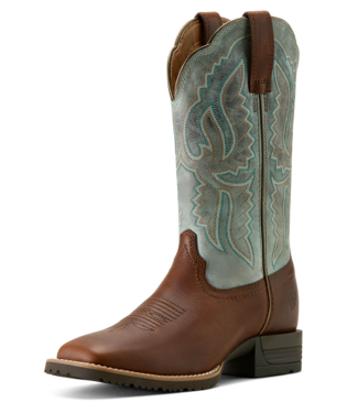 Ariat Women's Worn Denim Hybrid Ranchwork Wide Square Toe Boot