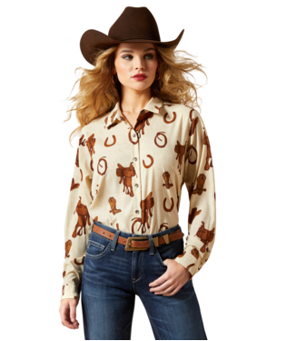 Ariat Women's Rodeo Spur Print Homestyle Shirt