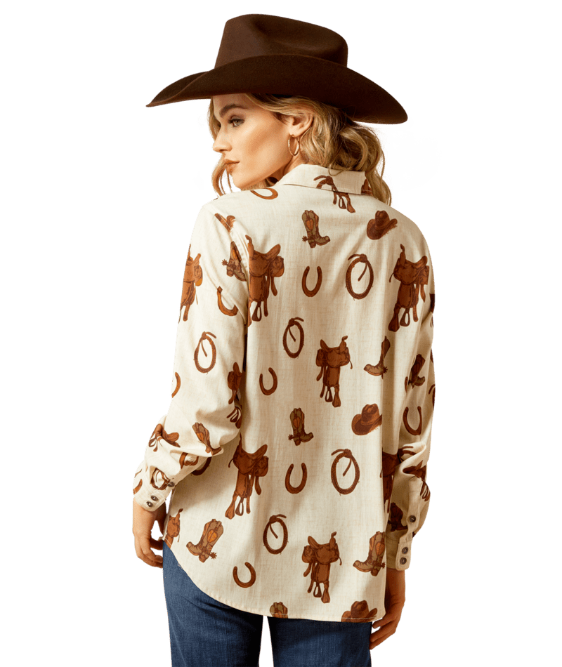 Ariat Rodeo Print Ariat Women's Rodeo Spur Print Homestyle Shirt – West 20 Saddle Co.