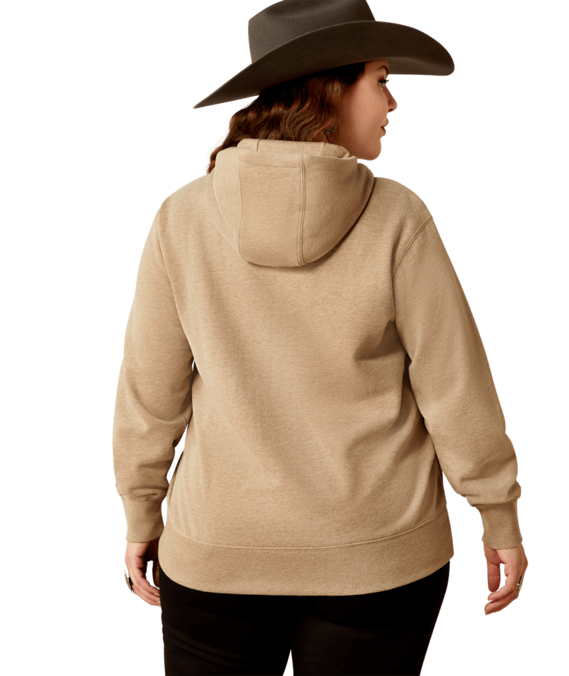 Ariat Women's Dark Oatmeal Heather Bronco Stitch Hoodie