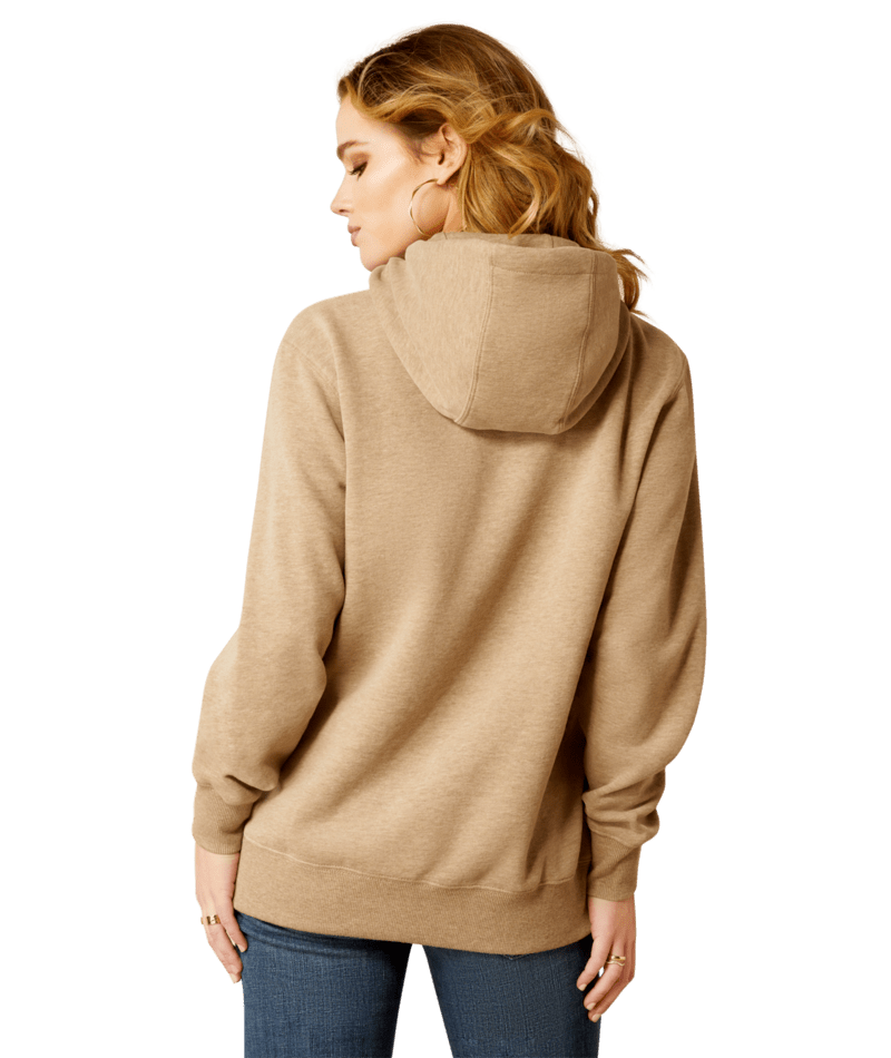 Ariat Women's Dark Oatmeal Heather Bronco Stitch Hoodie