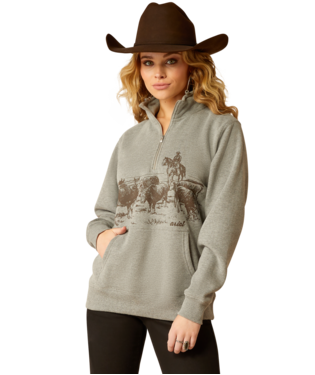 Ariat Women's Heather Grey 1/2 Zip Sweatshirt