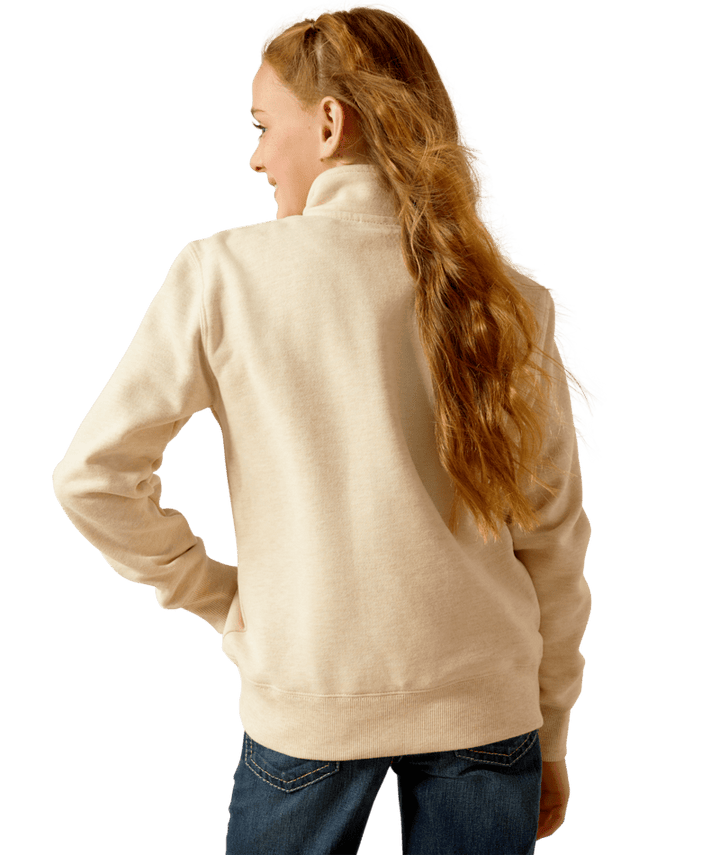 Ariat Girl's Oatmeal Pasture 1/4 Zip Sweatshirt