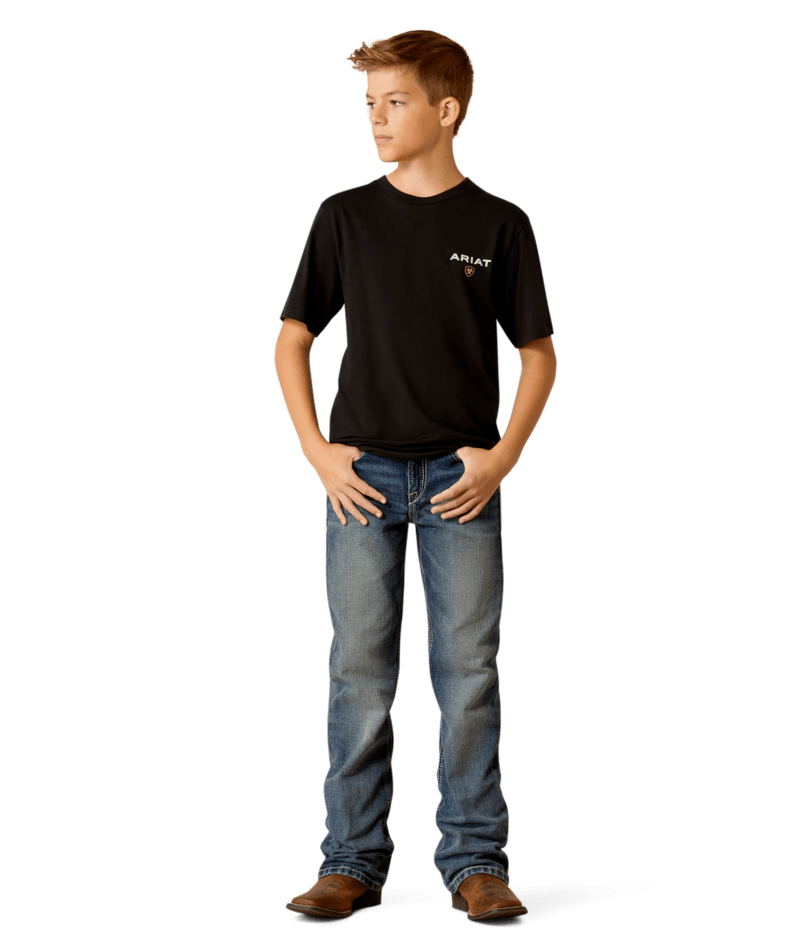 Ariat Boy's Black American Rancher Tee