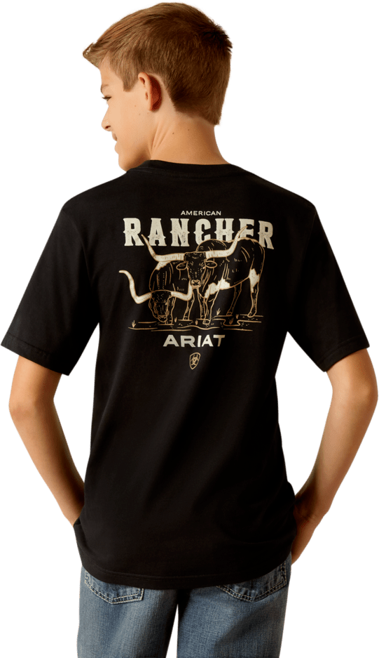 Ariat Boy's Black American Rancher Tee