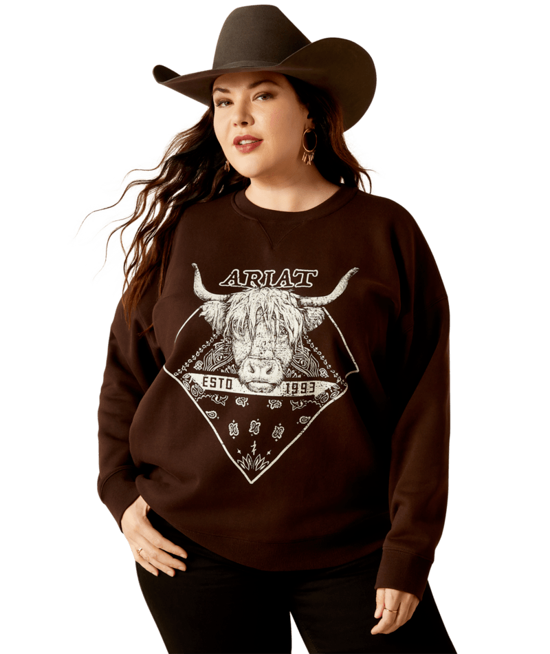 Ariat Women's Mole Taurus Oversized Crew Sweatshirt