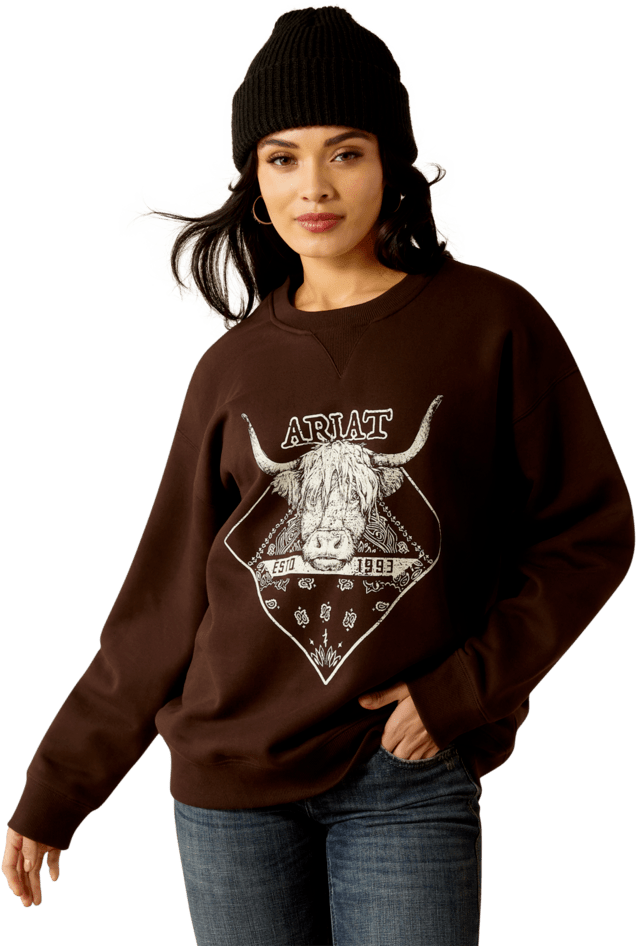 Ariat Women's Mole Taurus Oversized Crew Sweatshirt