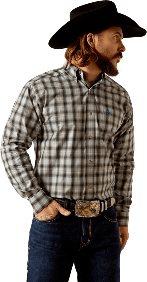 Ariat Men's Grey Jamison Long Sleeve Shirt